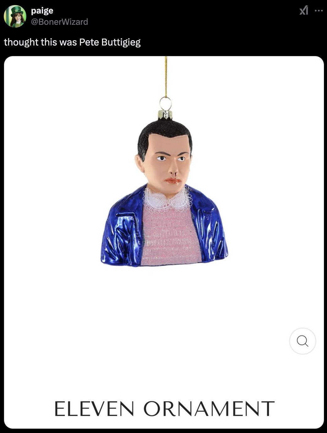 cartoon - paige thought this was Pete Buttigieg Eleven Ornament